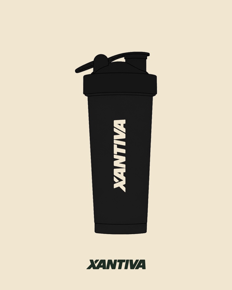 Black shaker with the Xantiva wordmark